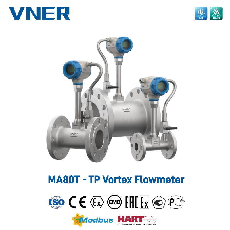 Débitmètre vortex à compensation de température/pression série MA80T-TP